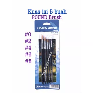 ROUND Brush isi 5 Kuas Bulat Set Lyra Giotto 569800 Taklon ATK0955LY