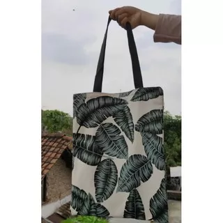 TOTE BAG KAIN KANVAS/ GODIE BAG MOTIF/ TAS SANTAI