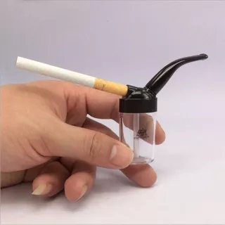 JZIY Pipa Rokok Portable Hookah Water Tobacco Smoking Pipe Bong Double Filter - YJ-101 - Black