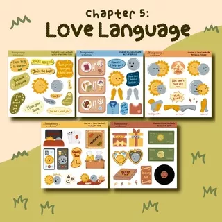 [Double UP!] SUNPONNY Love Languages Deco Planner Stickers (Word of Affirmation, Act of Service, Physical Touch, Quality Time, and Receiving Gift)