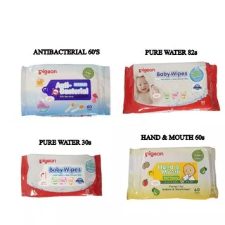 PIGEON WIPES Baby Hand & Mouth Wipes Wet Tissue 60s l Hand And Month Refill 60s l Wipes Pure Water 82s And 30s