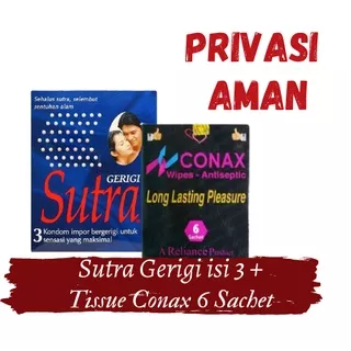Kondom Sutra Gerigi 3s + Tisu Magic Conax 6 Sachet(1 Box)