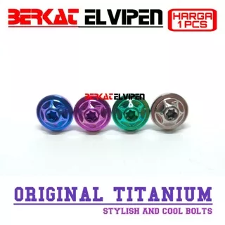 Baut Titanium BIG HEAD STAR M6x15 Drat 10 Panjang 15mm 1,5cm