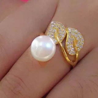 cincin mutiara asli lombok cincin rhodium mutiara tawar cincin wanita terbaru