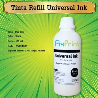 Tinta Universal Ink 500ml Refill Printer HP 1112 2132 1050 2050 2135-HITAM