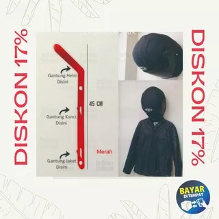 Gantungan Helm / Gantungan Jaket / Gantungan Helm Dinding / Gantungan 3 in 1 Helm Jaket Kunci