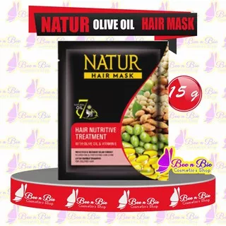 bnb Natur Hair Mask Olive Oil 15gr natur masker rambut olive oil untuk rambut diwarnai sidoarjo