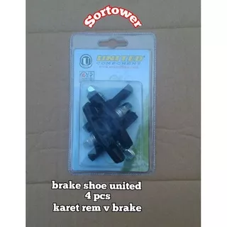 BRAKE SHOE KARET REM V BRAKE UNITED 1 set