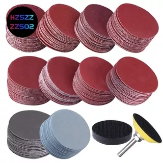 200Pcs 50mm 2 Inch Sander Disc Sanding Discs 80-3000 Grit Paper with 1Inch Abrasive  Pad Plate + 1/4 Inch Shank for Rotary Tool