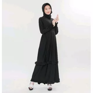MARIA COLLECTION Arumi Maxi - Baju Gamis Muslim Remaja Dewasa Busui Style Syari Bahan Jersey Lemonskin All Size