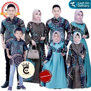 Baju Batik Couple Keluarga Modern Set Seragam Couple Batik Sarimbit Pasangan Suami Istri Ayah Ibu Dan Anak Laki-laki Cowok Cewek Perempuan Atasan Kemeja Kerja Pesta Kondangan Gamis Kombinasi Busui Jumbo Puser Tosca Batik Kekinian Premium Murah Terbaru