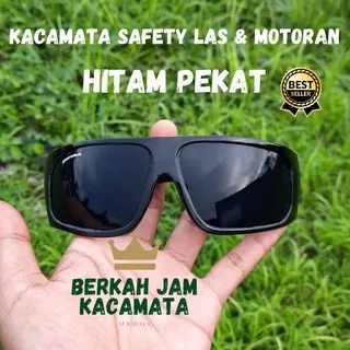 KACAMATA LAS HITAM TYPE 03064/KACAMATA LAS DAN MOTORAN/ LAS SUNGLASS BERKUALITAS/SAFETY BLACK