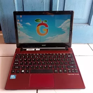 Acer Aspire One 756 Merah Layar 12 inch RAM 4GB/2GB HDD 320GB Intel Celeron Netbook Notebook Second