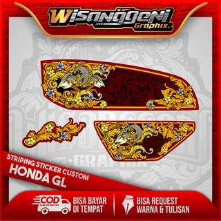 STRIPING STICKER DECAL HONDA GL 100 CUSTOM 2