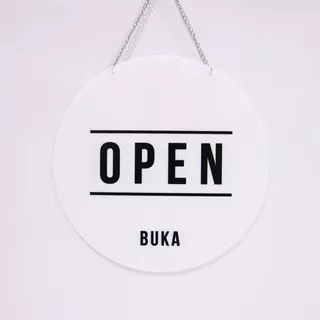 Open Close Gantungan Sign Cafe Signage Toko Open Closed Restoran Papan Board Buka Tutup