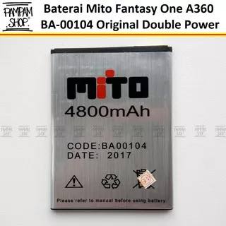 Baterai Mito Fantasy One A360 BA-00104 BA00104 Original Double Power Batre Batrai BA 00104 A 360