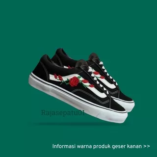 Sepatu Vans Sepatu Sneaker  Sepatu Vans Old Skool Sepatu Vans Oldskool Sepatu Vans Motif Bunga Vans Rose size 37-43