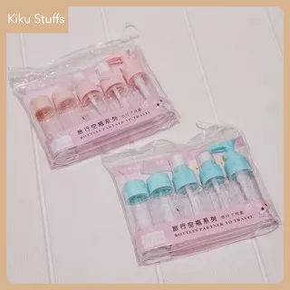 [Kiku Stuffs] Toiletries Travel Kit Organizer 5 in 1 / Set Botol Refil Isi Ulang