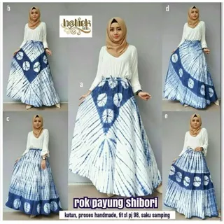 Rok Payung Shibori Batik Bawahan Cantik Modis Seragaman Jumputan Modern Syari Muslim Terbaru Batik