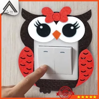 Stiker Frame Saklar Hiasan Dinding Motif Burung Hantu