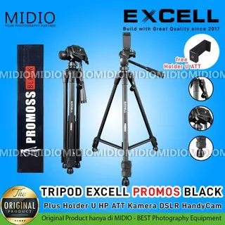 TRIPOD EXCELL PROMOS BLACK Plus Holder U HP ATT Kamera DSLR HandyCam