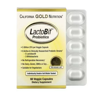 California Gold Nutrition CGN LactoBif probiotics probiotic 5 billion cfu probiotik 10 60 capsules