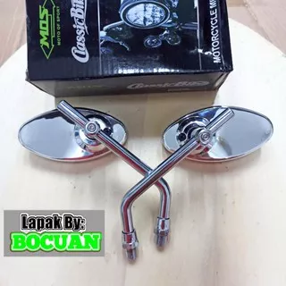 spion oval chrome klasik cb w175 scoopy day daytona bulat mos classic