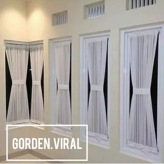 Gorden Vitrase Kupu Kupu Polos Pita Hordeng Jendela Minimalis Tirai Pintu