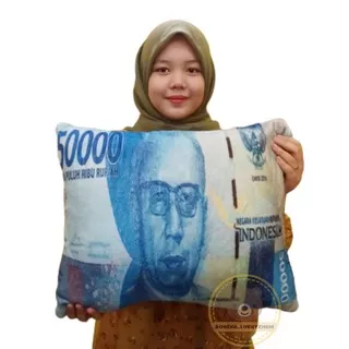 Bantal uang rupiah indonesia uk 40x50cm