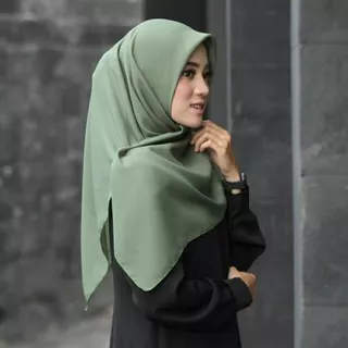 jilbab segi empat paris premium anti letoy/hijab kekinian tersedia warna sage green / matcha