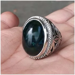 CINCIN BATU AKIK NATURAL BADAR BESI HIJAU KEBUMEN NEMPEL MAGNET