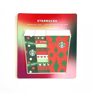 Christmas Cup 3 Pack Starbucks Card Holiday 2020 Kartu Die Cut Paper