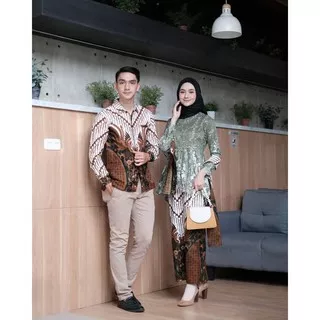 Kebaya Couple Modern Kebaya Tunangan Lamaran Wisuda Terbaru KEBAYA COUPLE SEMI PRANCIS Katun BAHAN KEBAYA SEMI FRANCE CORNELI COUPLE HANUM 1 BATIK COUPLE