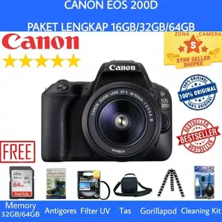 CANON EOS 200D / CANON 200D KIT 18-55MM ORIGINAL - PAKET LENGKAP