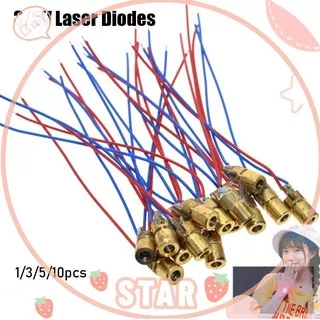 STAR 1/3/5/10pcs High quality Adjustable Lasers Mini 650nm 6mm 3/5V Laser diodes Red Sight Hot sale 5 million watt Copper Head Dot Diode Module