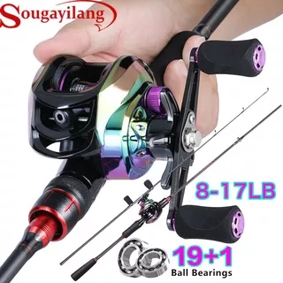 Sougayilang Pancingan Set Lengkap Joran Pancing Fishing rod Casting Reel 2 Section 1 8-2.1m Cast Carbon Fiber + Reell 17 + 1bb Fishing rod Set