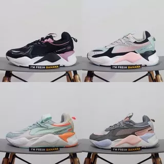 PREMIUM ORIGINAL Sepatu Puma RsX RS - X All White White Peach Pink Blue Tosca Black Women Cewek