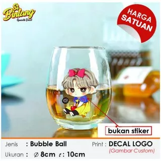 BUBBLE BALL CUSTOM GLASS - DESAIN SUKA-SUKA  (Harga Satuan) PRINT WARNA SOLID BISA GRADASI WARNA