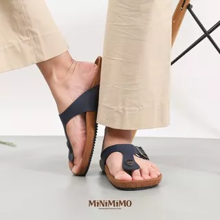 MiNiMiMO By ANES Sandal Casual Pria dan Wanita / Sandal Casual - MF 004 Navy