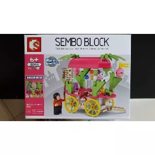 Sembo block street view series mini sale cart 601114 ballon darts sale