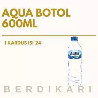 Aqua BOTOL 600 ml (1 kardus isi 24 botol)