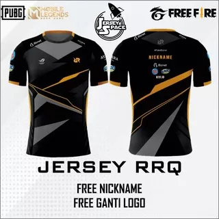 Kaos Jersey RRQ Mobile Legend FF PUBG murah baju gaming free nickname dan logo