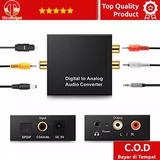 Konverter Audio Digital Ke Analog Coaxial Toslink ke 3.5mm AUX RCA R/L TItanGadget