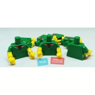 Lego Part Original TS.48 Green Torso Polo Shirt Best Seller