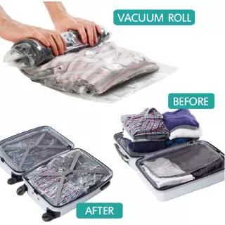 Plastik gulung Vacum/Hand Rolled Vacuum plastic bag travel Single T012