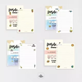 Ina Creative Loose Leaf A5| Isian Binder A5 Bookpaper 70GSM| Kertas isi Binder buku tulis| Refill Binder 50 Lembar| Print Kertas Binder| isi binder LINE 20 Hole| Loose leaf Motif