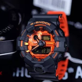 JAM TANGAN SPORT G SHOCK GA700 ga-700 STRAP RUBBER DOUBLE WARNA BIRU KUNING hitam orange TERLARIS