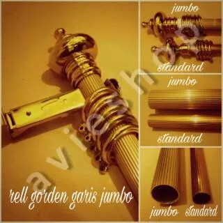 Rel / rell / rail / batang gorden rollet garis JUMBO KOMPLIT