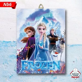 Hiasan Dinding Dekorasi Dinding Rumah Poster Kayu Kartun frozen