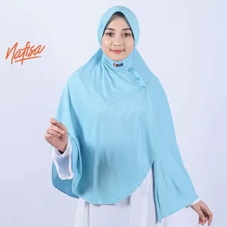 Nafisa SAVADHANI | Jilbab Instan Bergo Kombinasi Belah Samping Variasi Kancing Hijab Bergo Polos Syari Kerudung Instan Jumbo